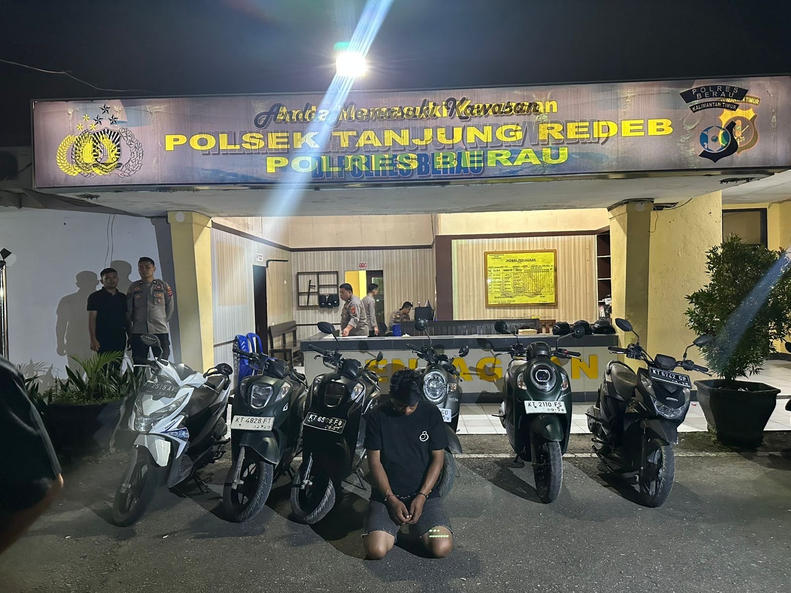Polsek Tanjung Redeb Ringkus Pelaku Curanmor, Lima Motor Diamankan